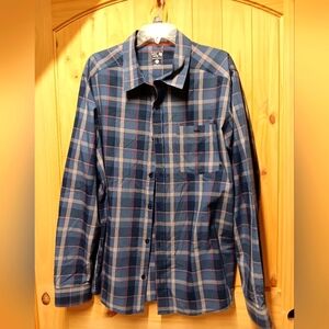 Mountain Hardwear Navy and Red Plaid Shirt EUC